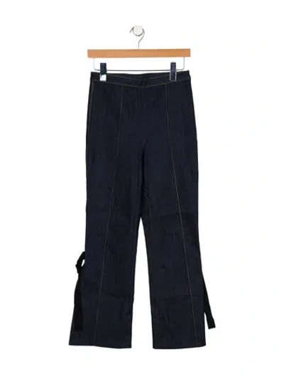 Pre-owned Cinq À Sept High-rise Wide Leg Jeans In Blue