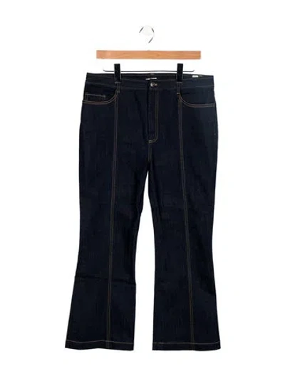 Pre-owned Cinq À Sept High-rise Wide Leg Jeans In Blue
