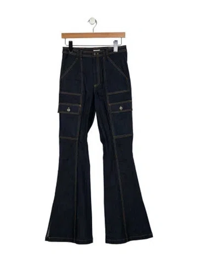 Pre-owned Cinq À Sept High-rise Wide Leg Jeans In Blue