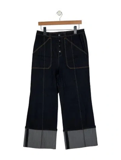 Pre-owned Cinq À Sept High-rise Wide Leg Jeans In Blue