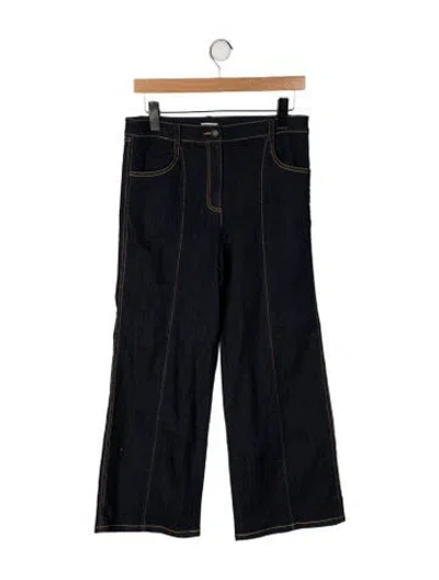 Pre-owned Cinq À Sept High-rise Wide Leg Jeans In Blue