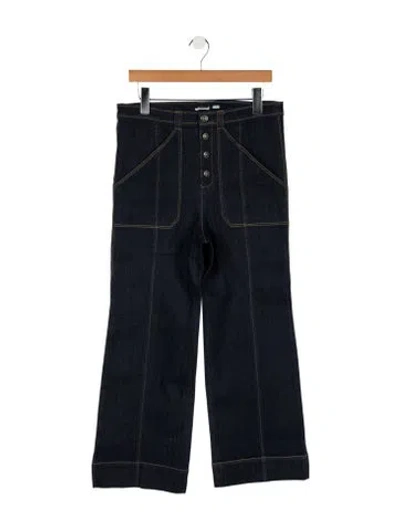 Pre-owned Cinq À Sept High-rise Wide Leg Jeans In Blue