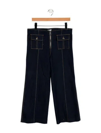 Pre-owned Cinq À Sept High-rise Wide Leg Jeans In Blue