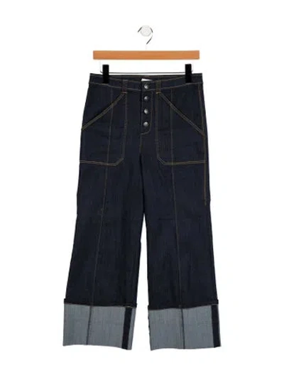 Pre-owned Cinq À Sept High-rise Wide Leg Jeans In Blue