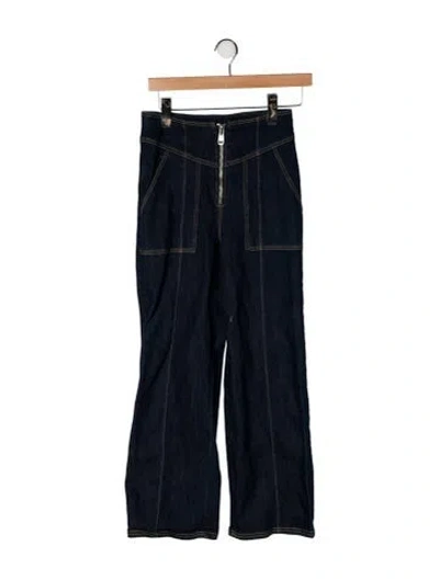 Pre-owned Cinq À Sept High-rise Wide Leg Jeans In Blue