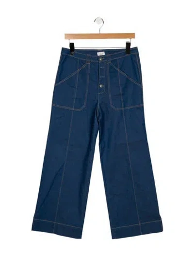 Pre-owned Cinq À Sept High-rise Wide Leg Jeans In Blue
