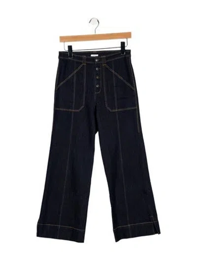 Pre-owned Cinq À Sept High-rise Wide Leg Jeans In Blue