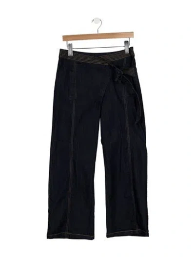 Pre-owned Cinq À Sept High-rise Wide Leg Jeans In Blue
