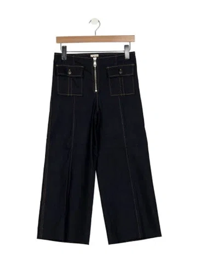 Pre-owned Cinq À Sept High-rise Wide Leg Jeans In Blue