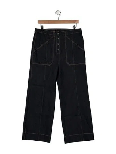 Pre-owned Cinq À Sept High-rise Wide Leg Jeans In Blue
