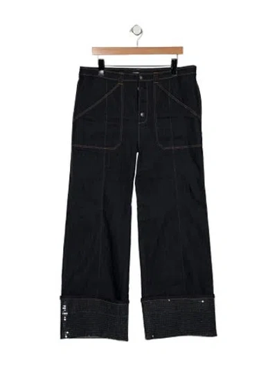 Pre-owned Cinq À Sept High-rise Wide Leg Jeans In Blue