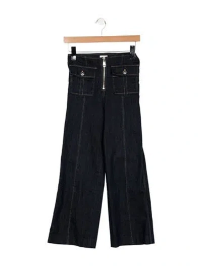 Pre-owned Cinq À Sept High-rise Wide Leg Jeans In Blue