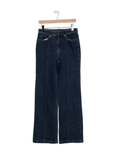Pre-owned Cinq À Sept High-rise Wide Leg Jeans In Blue