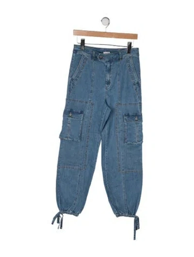 Pre-owned Cinq À Sept High-rise Wide Leg Jeans In Blue