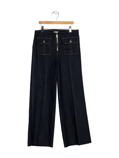 Pre-owned Cinq À Sept High-rise Wide Leg Jeans In Blue