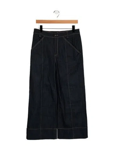 Pre-owned Cinq À Sept High-rise Wide Leg Jeans In Blue