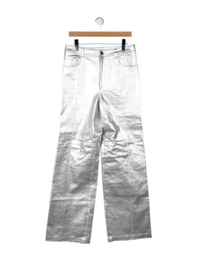 Pre-owned Cinq À Sept High-rise Wide Leg Jeans In Gray