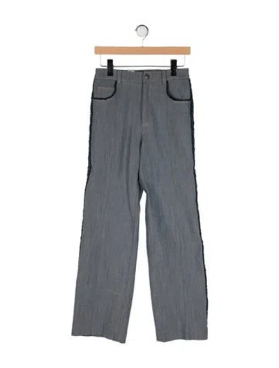 Pre-owned Cinq À Sept High-rise Wide Leg Jeans In Gray