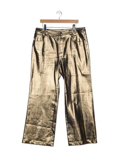 Pre-owned Cinq À Sept High-rise Wide Leg Jeans In Neutral