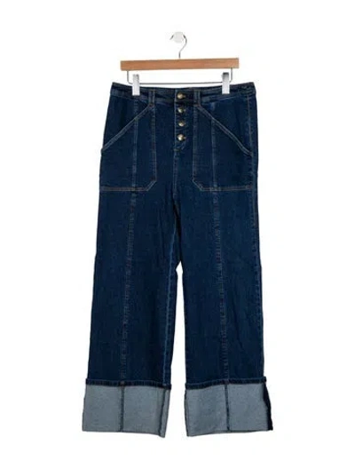 Pre-owned Cinq À Sept High-rise Wide Leg Jeans W/ Tags In Blue