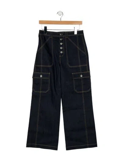 Pre-owned Cinq À Sept High-rise Wide Leg Jeans W/ Tags In Blue