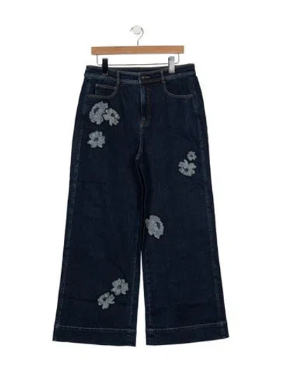 Pre-owned Cinq À Sept High-rise Wide Leg Jeans W/ Tags In Blue