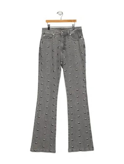 Pre-owned Cinq À Sept High-rise Wide Leg Jeans W/ Tags In Gray
