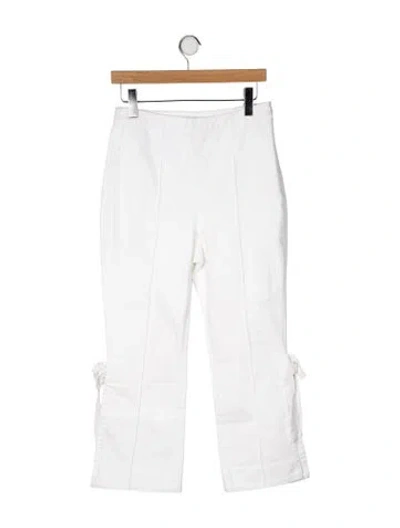 Pre-owned Cinq À Sept High-rise Wide Leg Jeans In White