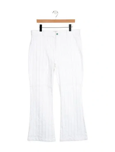 Pre-owned Cinq À Sept High-rise Wide Leg Jeans In White