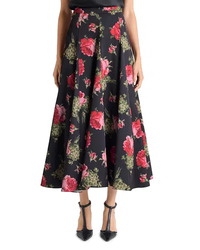 Cinq À Sept Cinq A Sept Hilda Baroque Roses Skirt In Black
