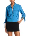 Cinq À Sept Cinq A Sept Holly Cropped Jacket In Blue Corn