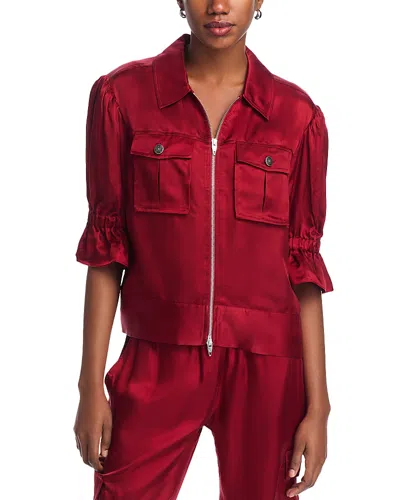 Cinq À Sept Long Sleeve Holly Jacket In Red Current In Rosewood