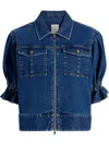 Cinq À Sept Holly Short-sleeve Denim Jacket In Blue