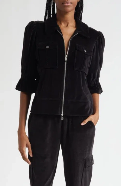 CINQ À SEPT CINQ À SEPT HOLLY ELBOW SLEEVE VELOUR JACKET