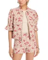 Cinq À Sept Holly Floral Puff-sleeve Jacket In Pink