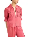 Cinq À Sept Holly Short-sleeve Sateen Jacket In Pink