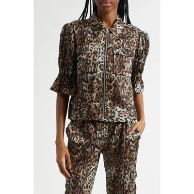 Cinq À Sept Holly Leopard Print Jacket In Animal Print