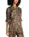 Cinq À Sept Holly Leopard Print Jacket In Black/sahara