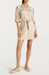 Cinq À Sept Holly Puff Sleeve Satin Dress In Neutral