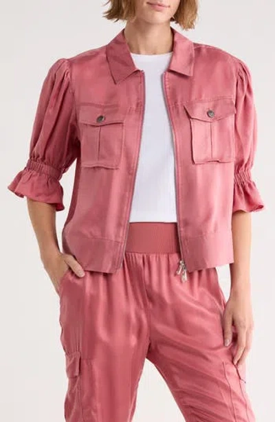 Cinq À Sept Holly Ruched Jacket In Redwood Mist In Pink