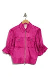 Cinq À Sept Holly Ruffle Sleeve Jacket In Purple