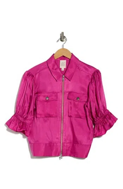Cinq À Sept Holly Ruffle Sleeve Jacket In Purple