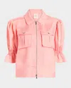 CINQ À SEPT HOLLY SHORT-SLEEVE SATEEN JACKET