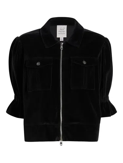 Cinq À Sept Holly Velour Jacket In Black