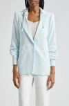 Cinq À Sept Hooded Khloe Jacket In Glacial Blue/glacial Blue