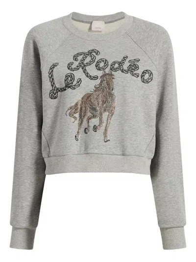CINQ À SEPT HORSE-EMBELLISHED SWEATSHIRT