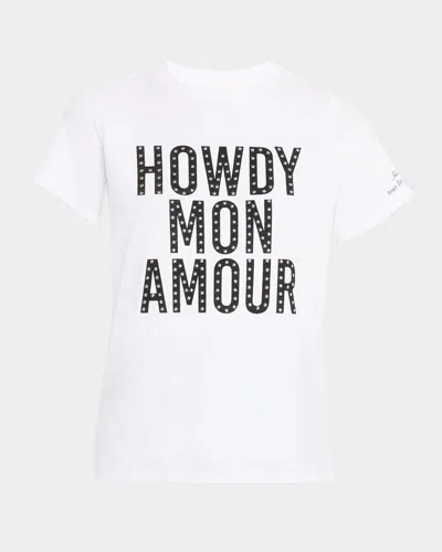 Cinq À Sept Howdy Mon Amour Embellished Tee In White/black