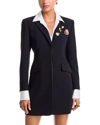 Cinq À Sept Cinq A Sept Indra Brooch Embellished Blazer Dress In Blue