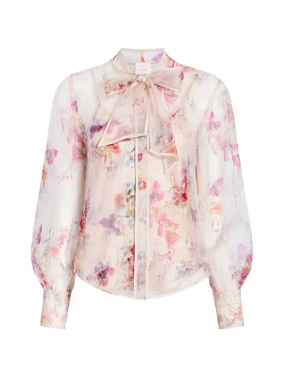 Cinq À Sept Iris Bouquet Farouz Floral Bouquet Tie Shirt In Pink
