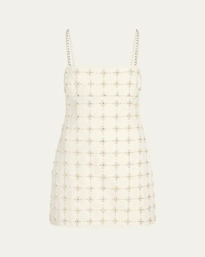 Cinq À Sept Pearl Crystal Iris Satine Mini Dress In Neutral